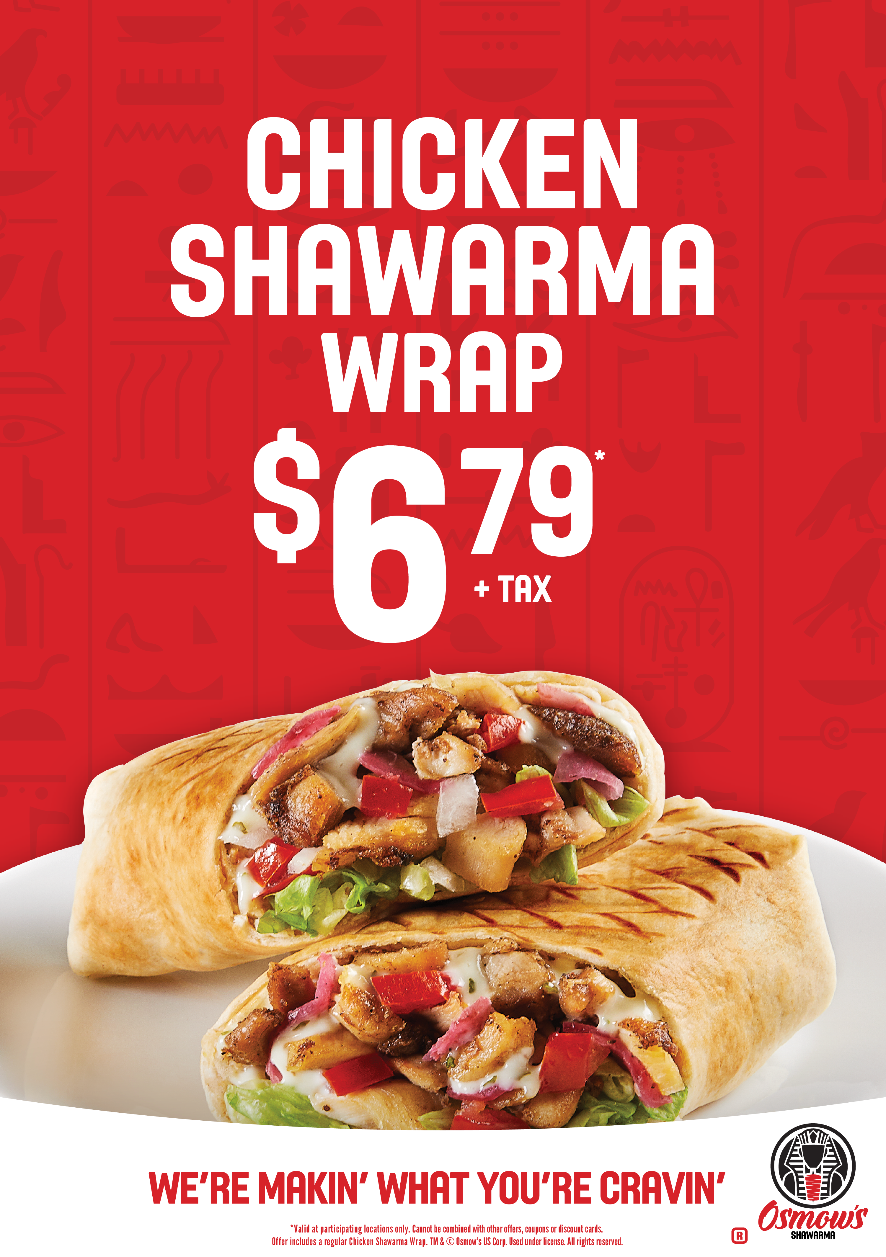 Chicken Shawarma Wrap - $6.79 + tax offer